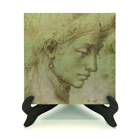 Baş Etüdü (Leonardo Da Vinci)Baskılı MDF Masaüstlük