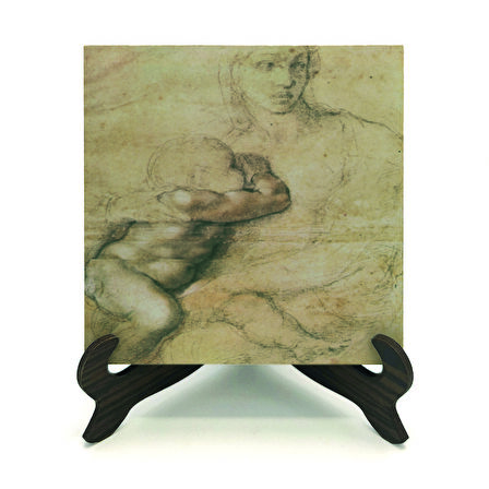 Eskiz çizim (Leonardo Da Vinci)Baskılı MDF Masaüstlük