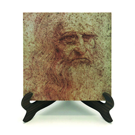 Otoportre (Leonardo Da Vinci, 1512)Baskılı MDF Masaüstlük