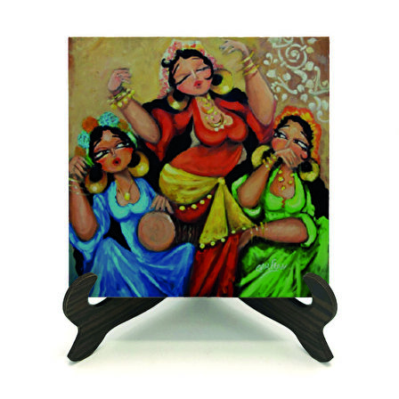 Dans Eden Oryantal KadınlarBaskılı MDF Masaüstlük