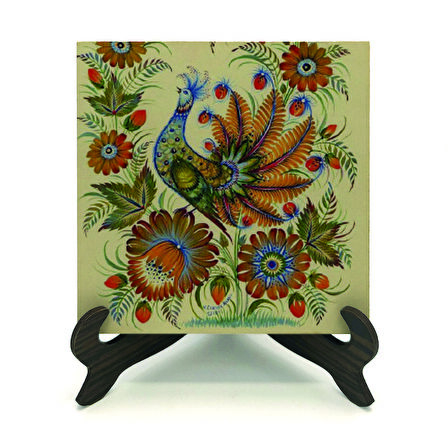 Tavus KuşuBaskılı MDF Masaüstlük