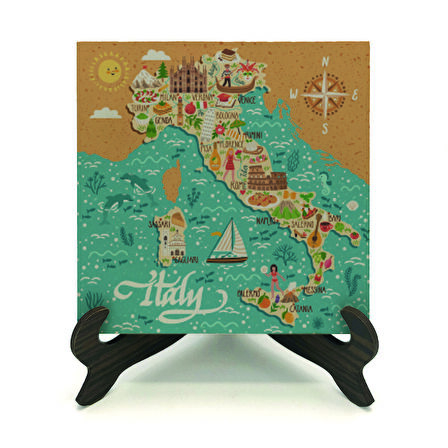 İtalya SembolleriBaskılı MDF Masaüstlük