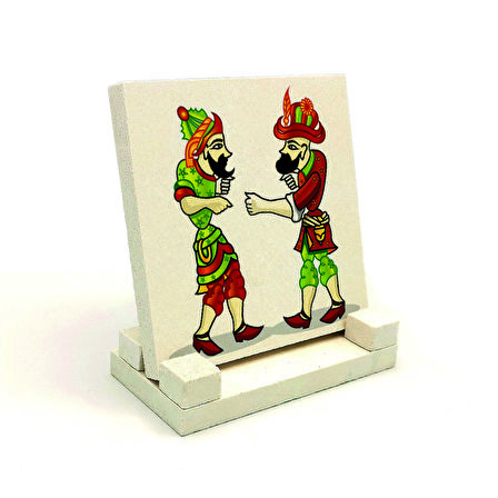 Hacivat ile Karagöz Baskılı MDF Masaüstlük