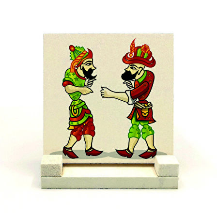 Hacivat ile Karagöz Baskılı MDF Masaüstlük