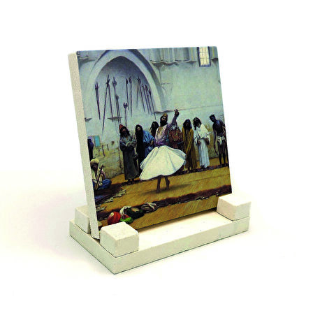 "Semah Eden Dervişler" ResmiBaskılı MDF Masaüstlük