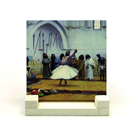 "Semah Eden Dervişler" ResmiBaskılı MDF Masaüstlük