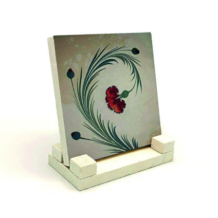 Karanfil Ebrusu Baskılı MDF Masaüstlük