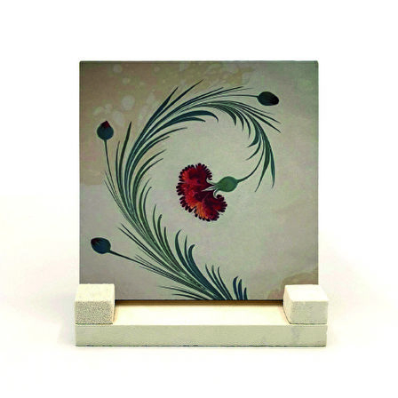 Karanfil Ebrusu Baskılı MDF Masaüstlük