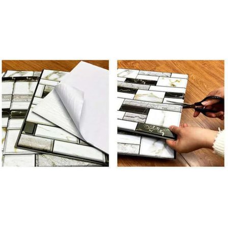 3D Mermer Görünümlü Kendinden Yapışkanlı Duvar Sticker -MİRAYLİFE
