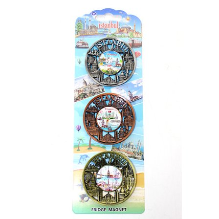 İstanbul Temalı Metal Magnet 3'Lü Set -MİRAYLİFE