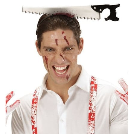 Kafaya Saplanmış Halloween Kanlı Testere Şaka Tacı -MİRAYLİFE