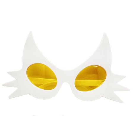 Beyaz Renk Bıyık Tasarımlı Kedi Parti Gözlüğü 19x11 cm -MİRAYLİFE