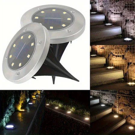 4'Lü Solar Panelli Kazıklı Bahçe Aydınlatması -Mi̇Rayli̇Fe