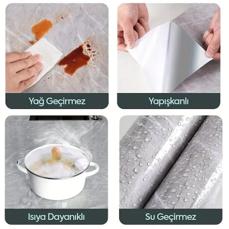 Mermer Desenli Kaplama Kağıdı 5 Metre -MİRAYLİFE