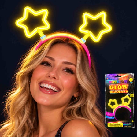 Glow Neon Işıklı Sarı Yıldız Glow Taç -MİRAYLİFE