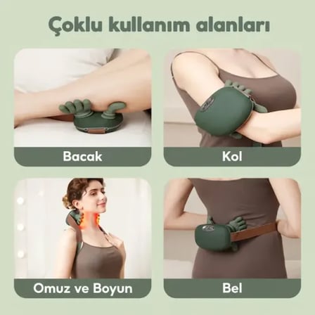 Isıtıcılı Güçlü Masaj Aleti - El Hissiyatı - Şarjlı - 3 Farklı Hız Kademesi -MİRAYLİFE