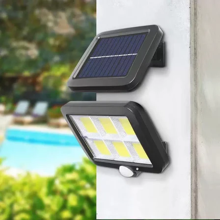 120 Cob Led Solar Panelli 3 Modlu Duvar Lambası Uzaktan Kumandalı -Mi̇Rayli̇Fe