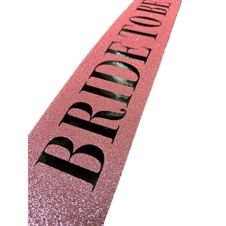 Pembe Üzeri Siyah Büyük Bride To Be Yazılı Simli Işıltılı Kuşak Kemer 10 cm Genişlik -MİRAYLİFE
