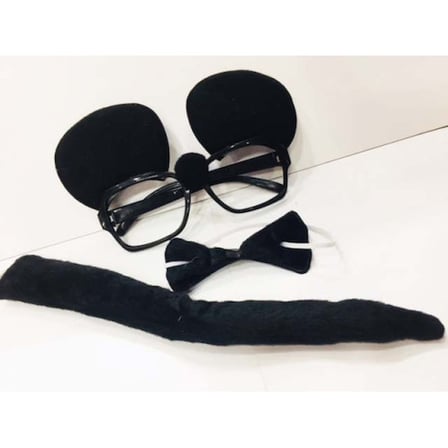 Mickey Mouse Gözlüğü Papyonu Kuyruğu Seti -MİRAYLİFE