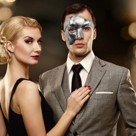 Antik Eskitme Gümüş Erkek Yarım Maske - Phantom &amp; Balo Maskesi -MİRAYLİFE