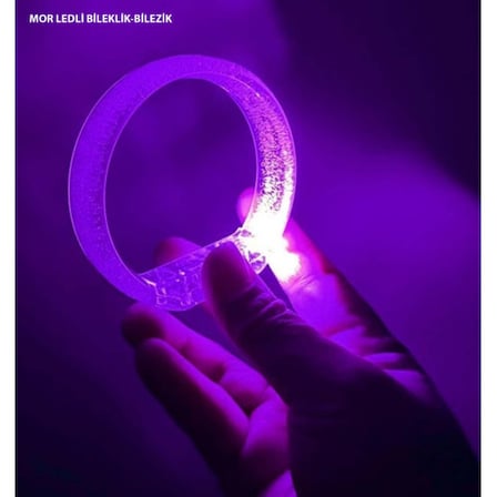 Mor Led Işıklı Baskı Yapılabilen Pilli Bileklik Bilezik 1,5 cm Genişlik -MİRAYLİFE