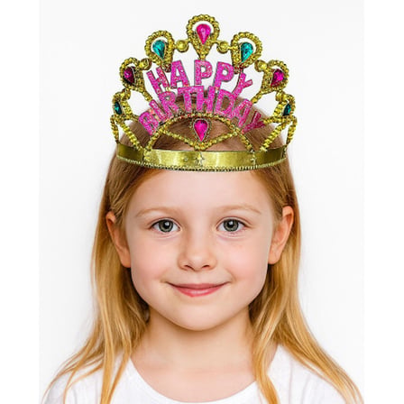 Altın Renk Happy Birthday Yazılı Doğum Günü Tacı 60 cm -MİRAYLİFE