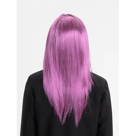 Rose Pembe Renk Düz Kesim Uzun Parti Peruğu Takma Saç -MİRAYLİFE