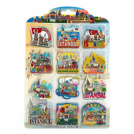 İstanbul Temalı Silikon Buzdolapı Süsü Magnet 12'Li Set -MİRAYLİFE
