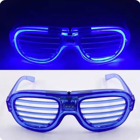 Mavi Led Işıklı Parti Gözlüğü - Neon Glow Şerit Gözlük 3 Modlu -MİRAYLİFE