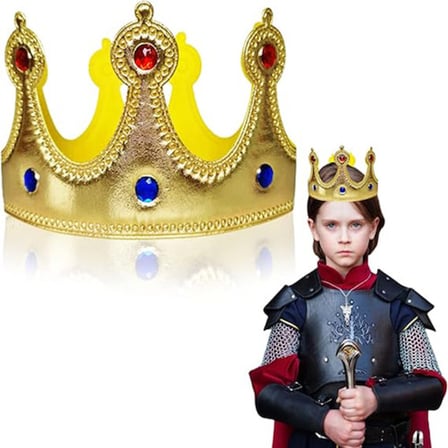 Altın Renk Eva Malzemeden İmal Çocuk Kral Tacı 57 cm -MİRAYLİFE