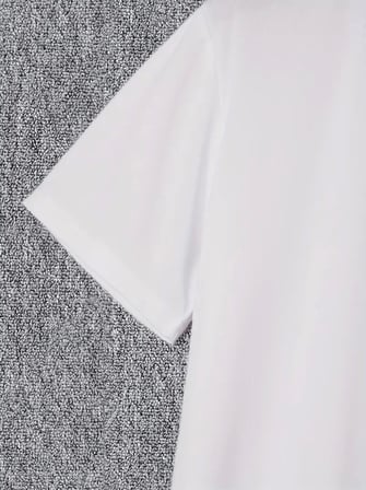 Baskılı Oversize Bisiklet Yaka T-shirt - Beyaz