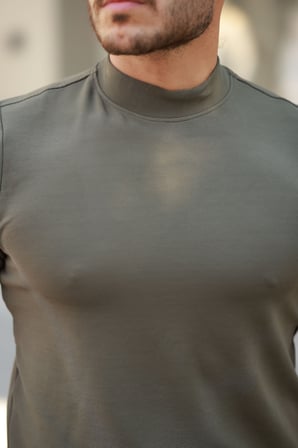 Erkek Yarım Balıkçı Yaka Kısa Kollu T-shirt