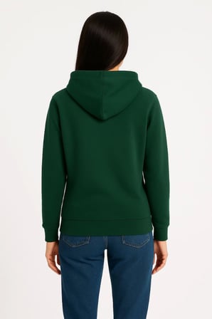 Üç İplik Kapüşonlu Kanguru Çepli SweatShirt Hoodie - Haki