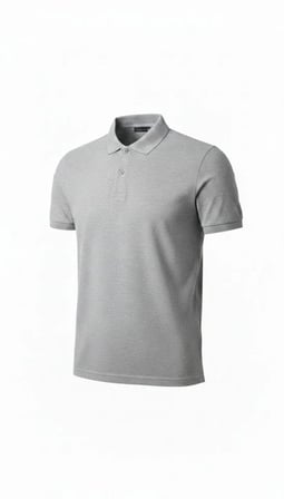 Erkek Pike Kumaş Düğmeli Yaka Regular Fit Günlük Kısa Kol Tişört T-shirt - Gri