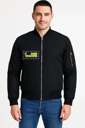 Ön Arka Bomber Ceket Siyah