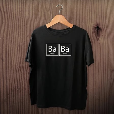 Babalar Günü Hediye Baba Temalı Baskılı Oversize Bisiklet Yaka T-shirt Siyah