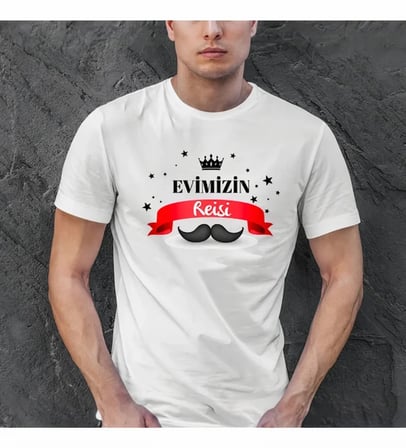 Babalar Günü Hediye Baba Temalı Baskılı Oversize Bisiklet Yaka T-shirt Beyaz
