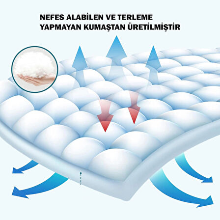 Pofuduk 1000 Gr Fitted Kapitoneli %100 Pamuklu Kumaş  Uyku Pedi Yatak Koruyucu