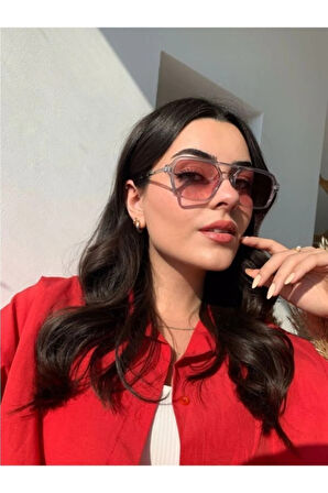Yeni Sezon Unisex Pembe Camlı Güneş Gözlüğü