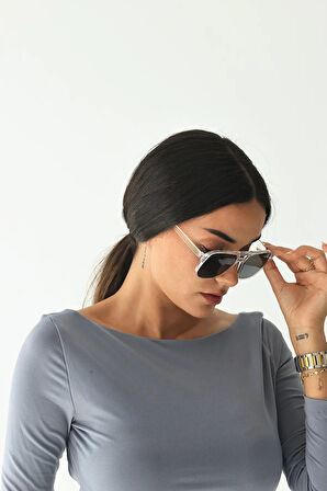 Yeni Sezon Şeffaf Siyah Cam Unisex Güneş Gözlüğü