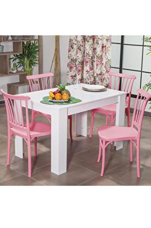Arda / Violet Mutfak Masa Takımı 4 Sandalye 1 Masa - Pembe