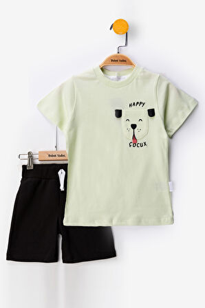 Köpekli Şortlu Erkek Bebek alt ust Takım Erkek Bebek Takım İkili Erkek Çocuk Takım Erkek Bebek Giyim