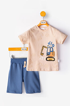 Kepçeli Erkek Bebek alt ust Takım Şortlu Erkek Bebek Takım İkili Erkek Çocuk Takım Erkek Bebek Giyim