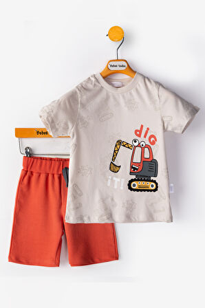 Kepçeli Erkek Bebek alt ust Takım Şortlu Erkek Bebek Takım İkili Erkek Çocuk Takım Erkek Bebek Giyim