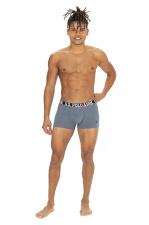 U.s Polo Assn. 80533 Erkek Pamuklu 3'lü Boxer-Bordo&Siyah&Antrasitmelanj