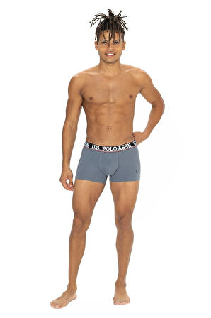 U.s Polo Assn. 80533 Erkek Pamuklu 3'lü Boxer-Bordo&Siyah&Antrasitmelanj