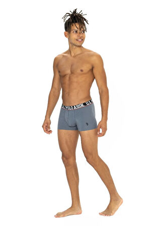 U.s Polo Assn. 80533 Erkek Pamuklu 3'lü Boxer-Bordo&Siyah&Antrasitmelanj