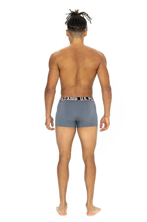 U.s Polo Assn. 80533 Erkek Pamuklu 3'lü Boxer-Bordo&Siyah&Antrasitmelanj