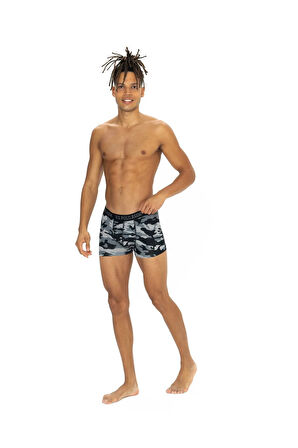 U.s Polo Assn. 80542 Erkek Pamuklu 3'lü Boxer Siyah-Antrasit