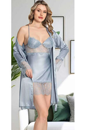 Kutulu Çeyizlik Saten Dantelli Altılı Set-370